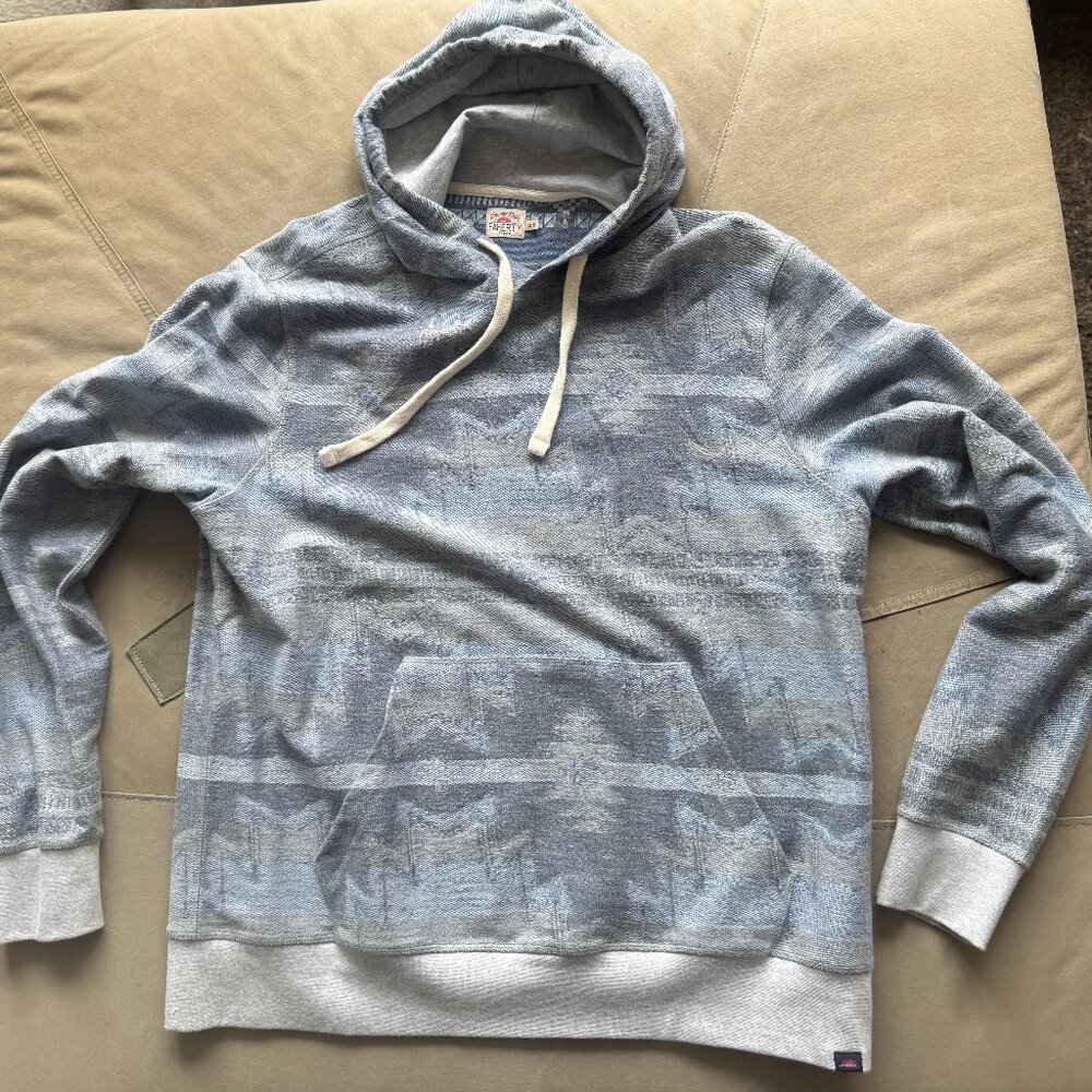 Faherty x Doug Good Feather Hoodie Aztec Arctic Star Organic Cotton Men's XL